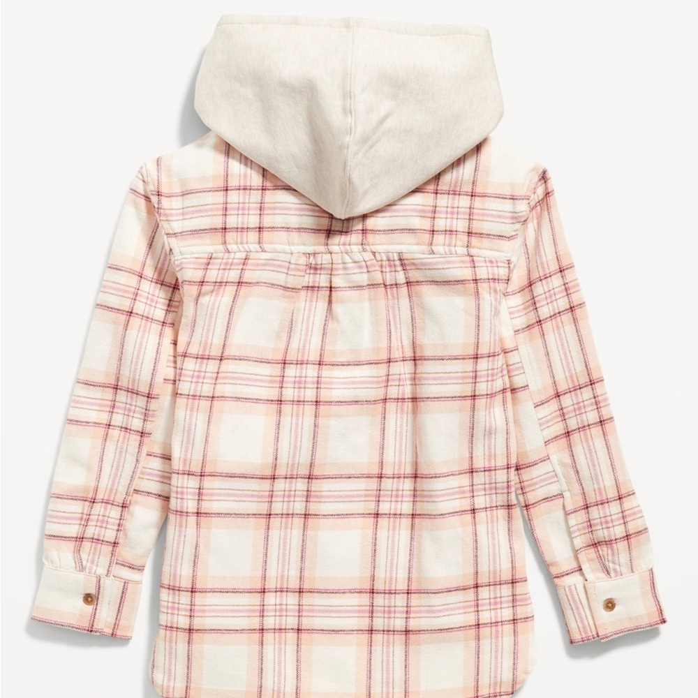 NWT Hooded Soft-Brushed Flannel Shirt for Girls